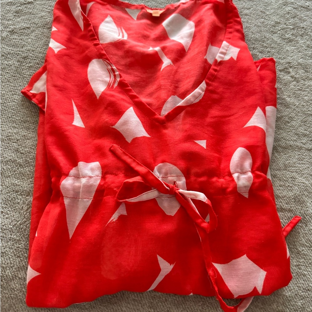 Echo swim cover‎ up - beautiful orange and white with drawstring. Fits up to 10